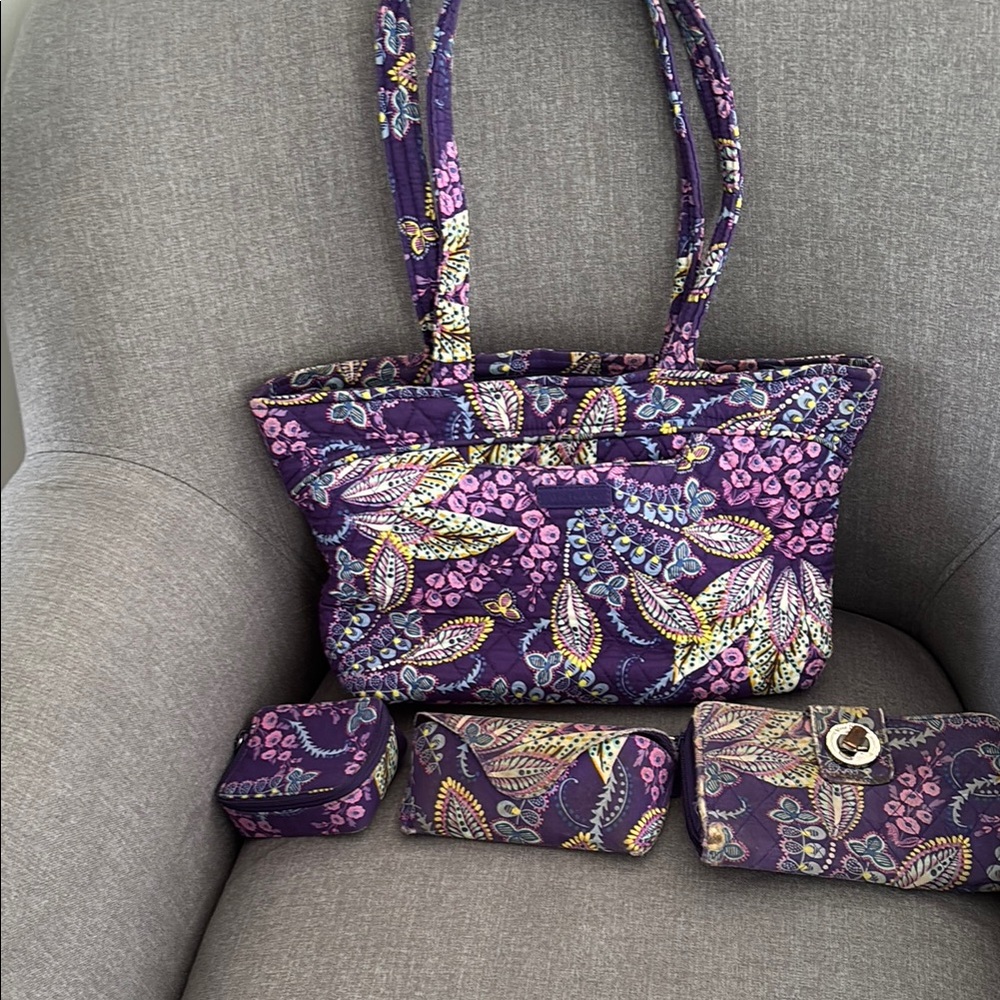 Vera Bradley Multicolor Paisley Tote Bag Set